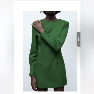 Zara Green Tailored mini dress